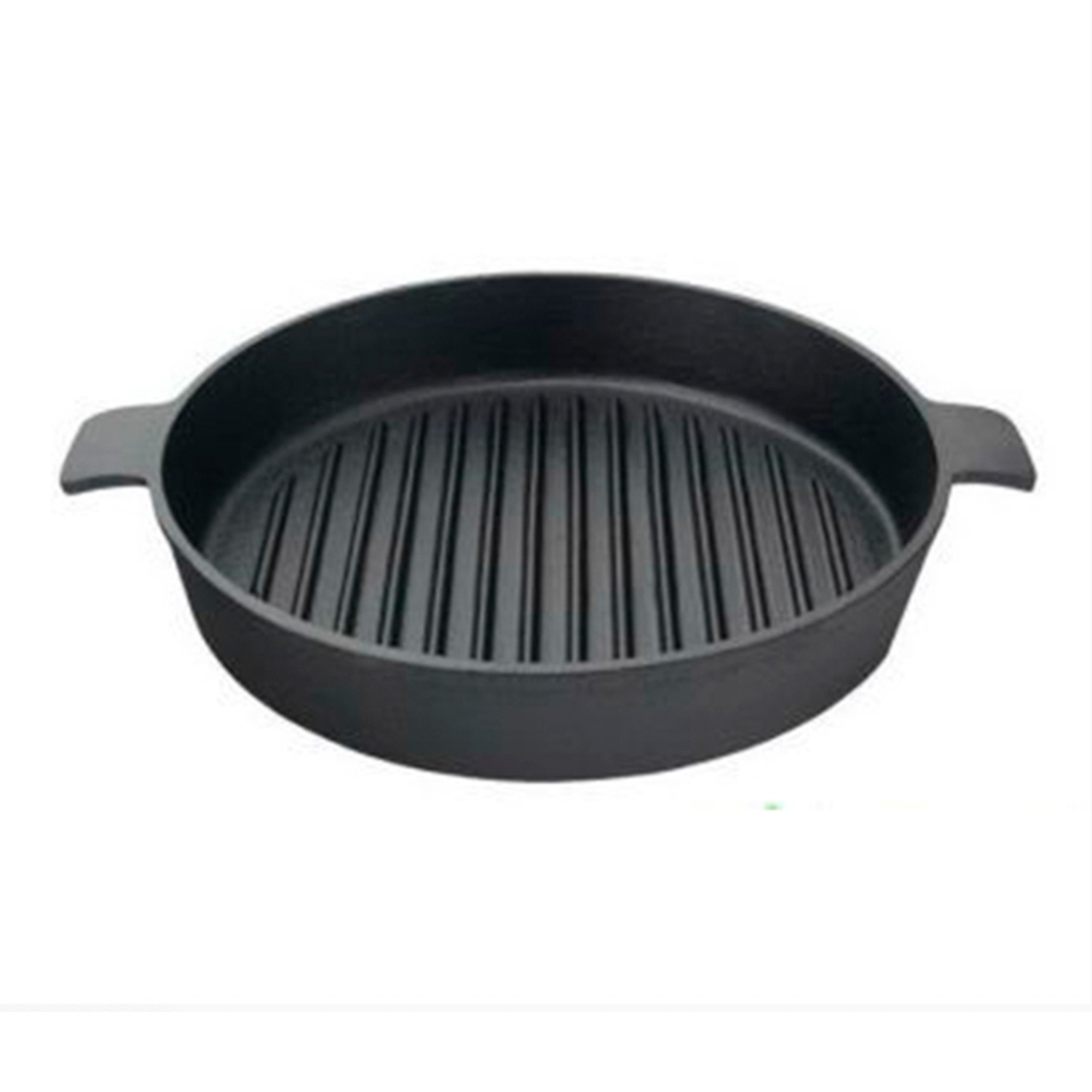яяяСковорода чугунная d26см "Гриль" "жаровня" 2-е литые ручки GR -25 "DECO" *1/4