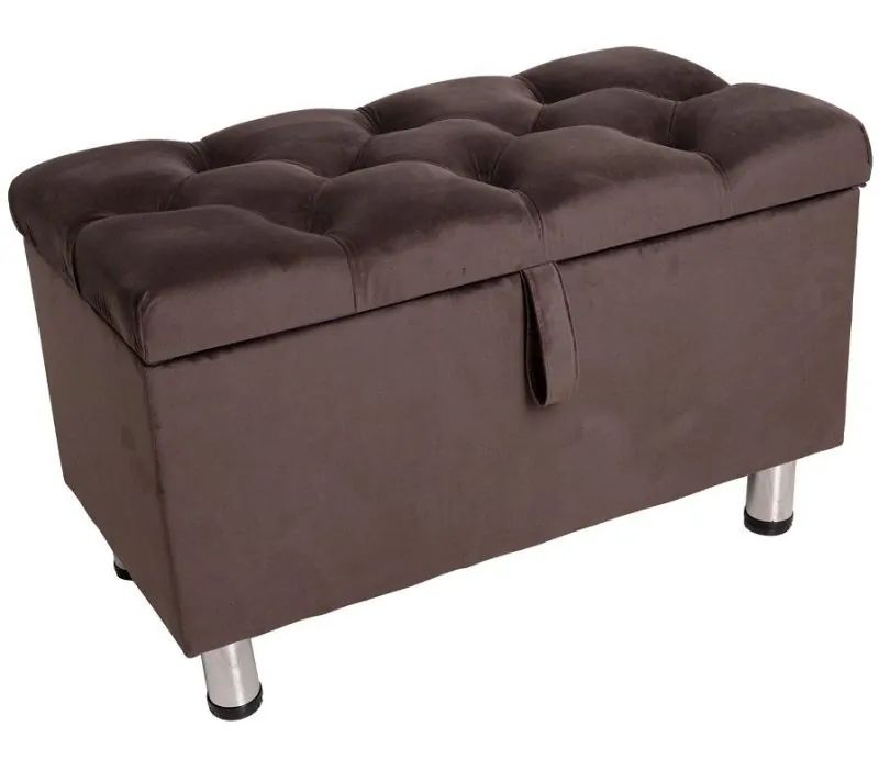 Банкетка FORPOST, 40х48х75 см, каретная стяжка, велюр конфетти крем, бежевый