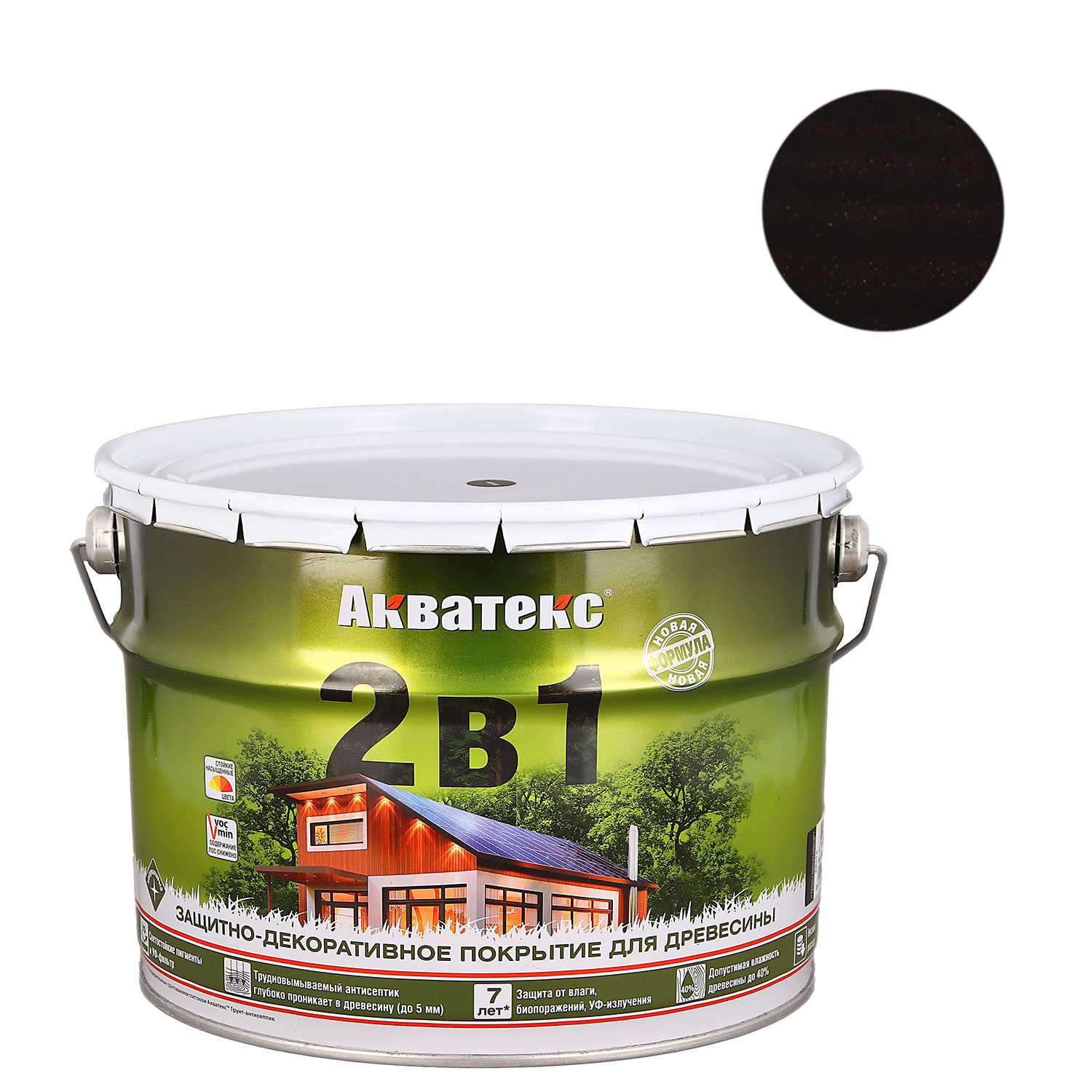 Защитно-декоративное покрытие 9 л для древесины АКВАТЕКС 2 в 1, алкидное, венге Защитно-декоративное покрытие 9 л для древесины АКВАТЕКС 2 в 1, алкидное, венге