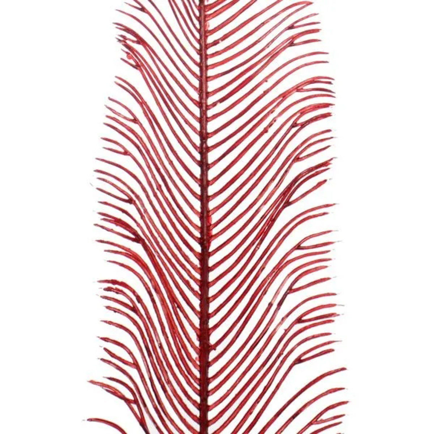 Ветка декоративная "Волшебное перо" 53 см, Красный