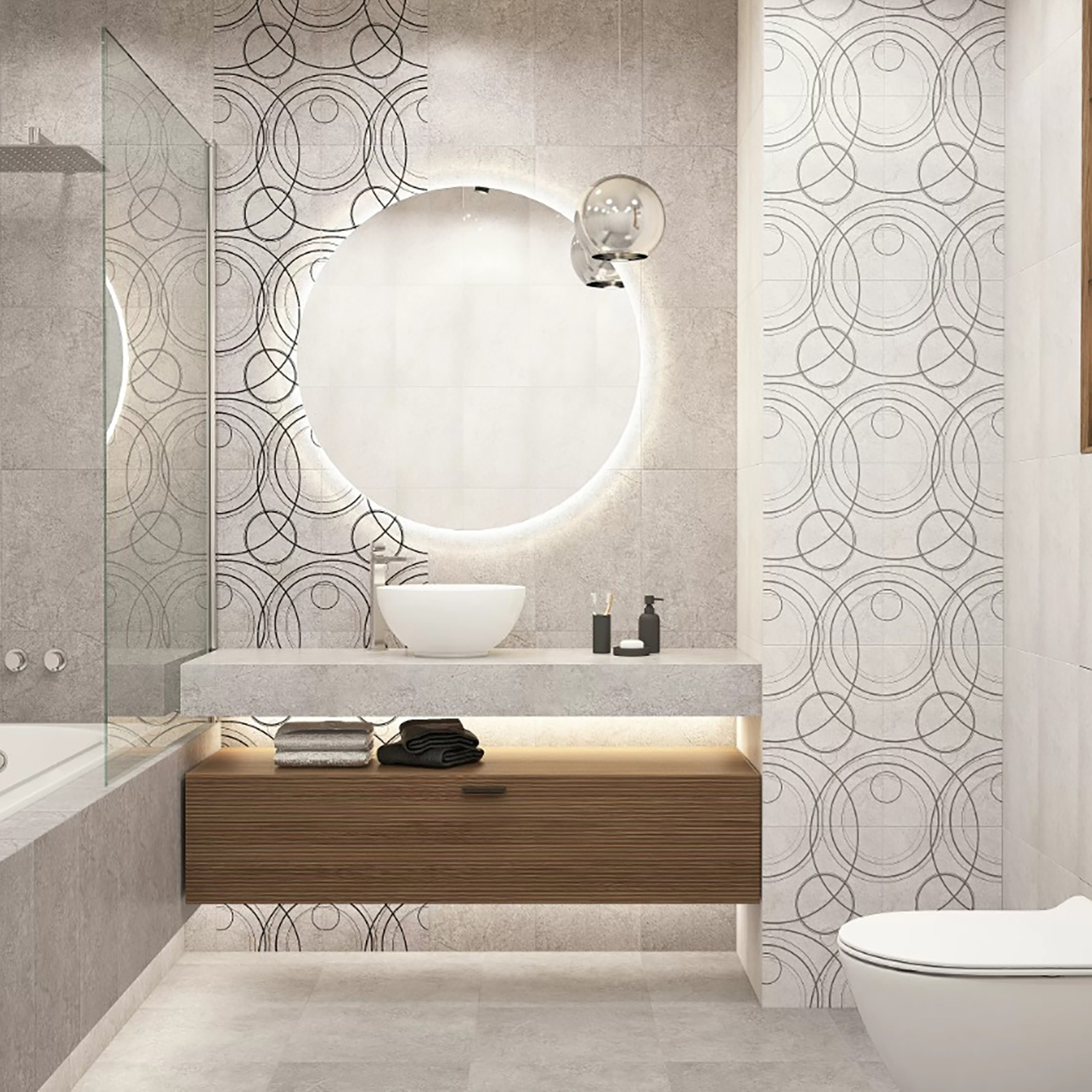 Плитка настенная Урбан 1 светло-серый 400*275*7,4 (0,11*15*36)   Керамин