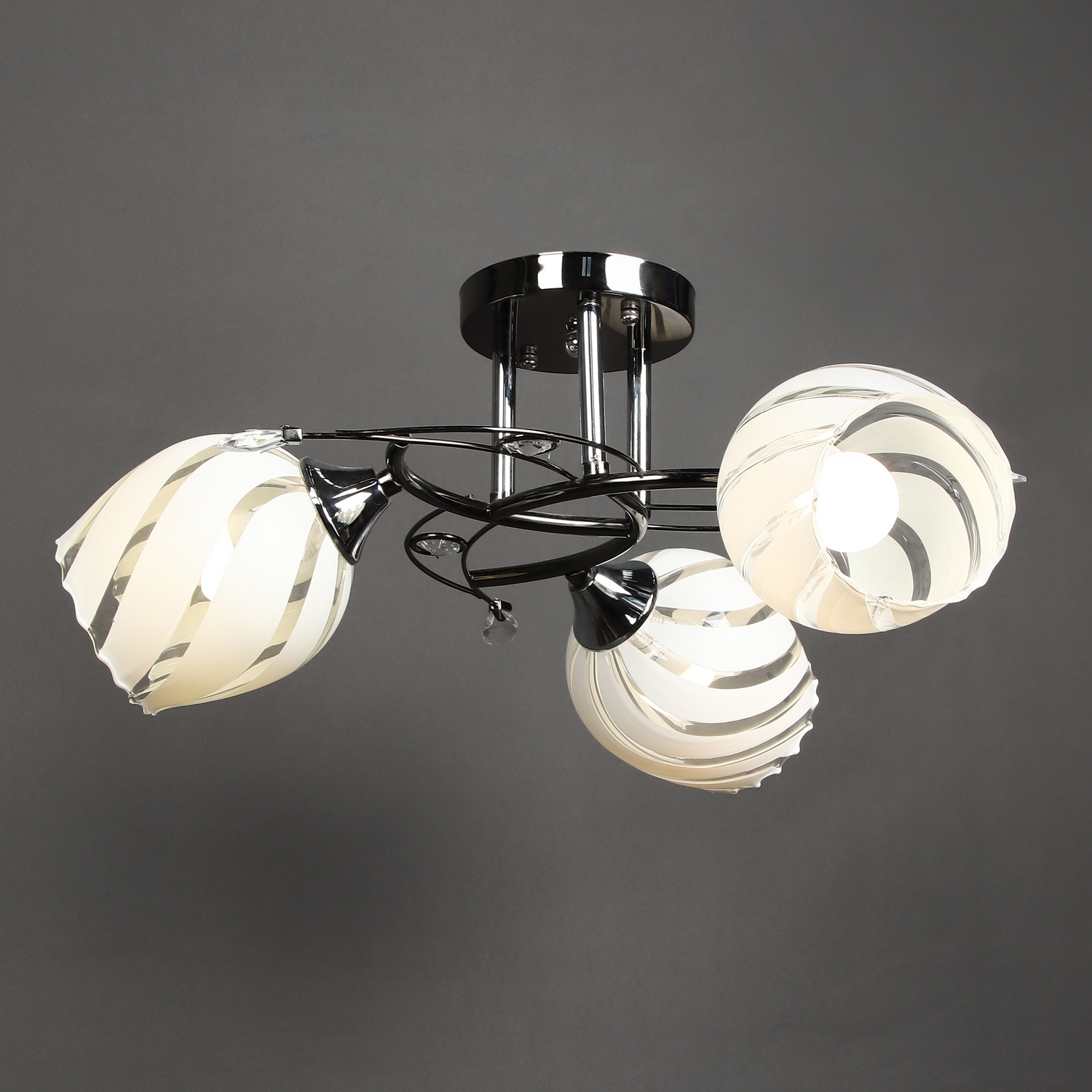 Люстра Verner Lighting А2312/3, 40 Вт, Е27, 3 лампы, черный/хром