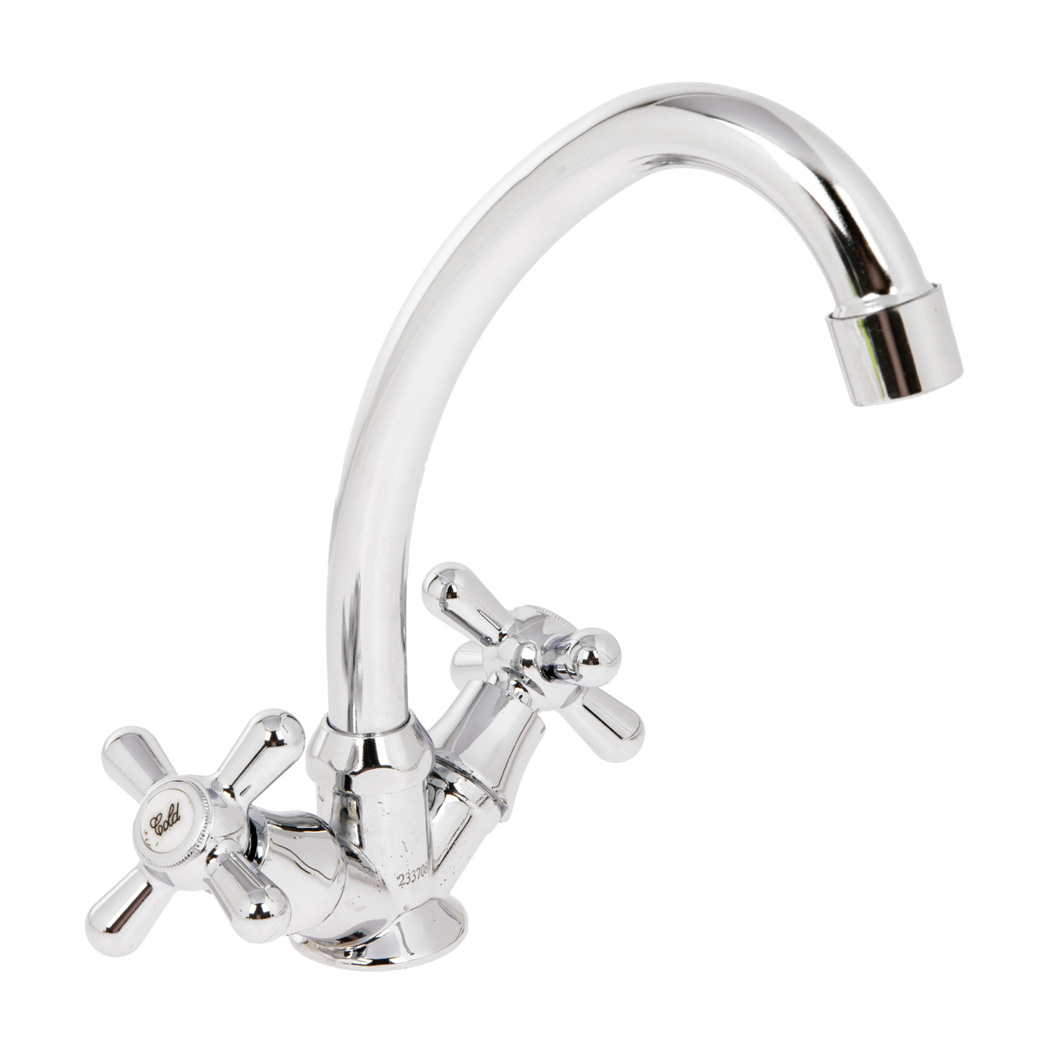 Смеситель для кухни Roegen RP021A, высокий излив, двухвентильный