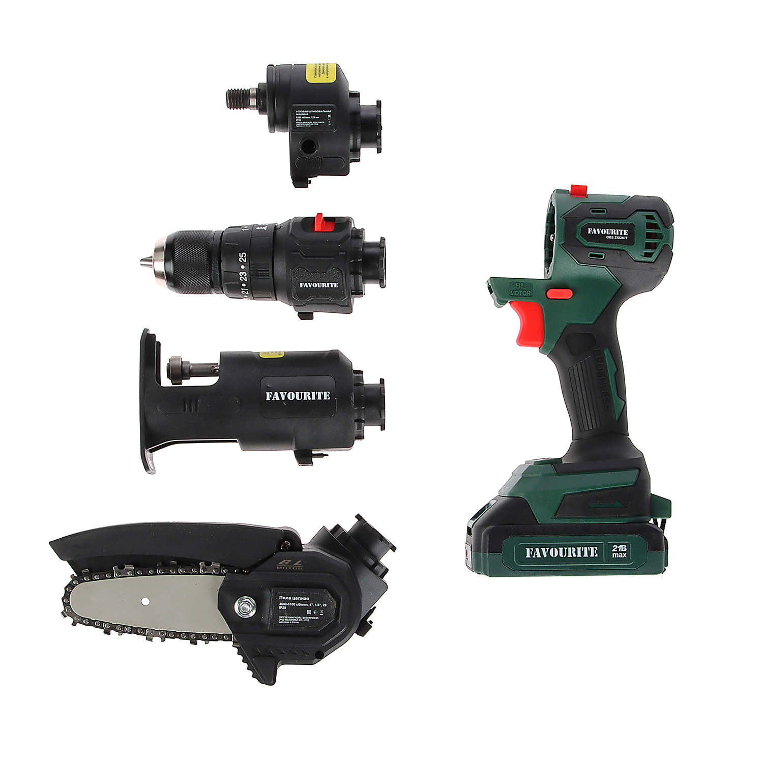 Дрель-шуруповерт 21Вт 2Ач 1АКБ LI-ION Б/Щ МУЛЬТИТУЛ 4в1 OBS 2102KIT FAVOURITE *1/5 Дрель-шуруповерт 21Вт 2Ач 1АКБ LI-ION Б/Щ МУЛЬТИТУЛ 4в1 OBS 2102KIT FAVOURITE *1/5