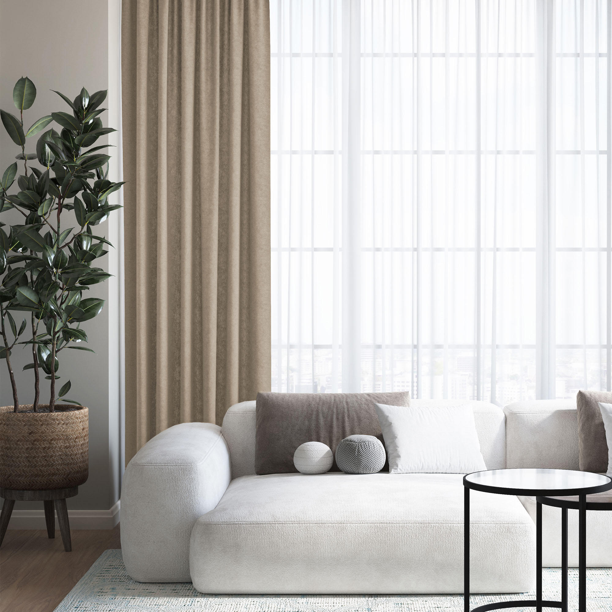 Штора Канвас 150*290см тауп Волшебная ночь *1/5