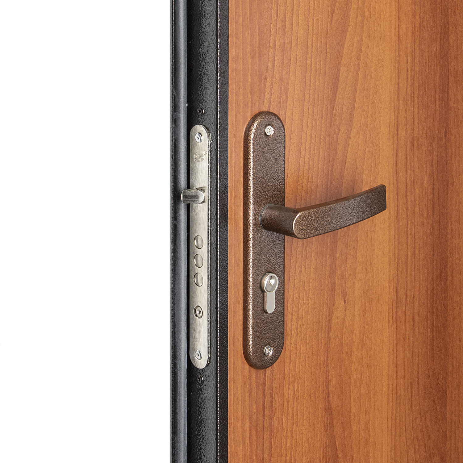 Дверь входная 2050х960х50 мм ПРОМЕТ Спец, правая, медный антик/итальянский орех