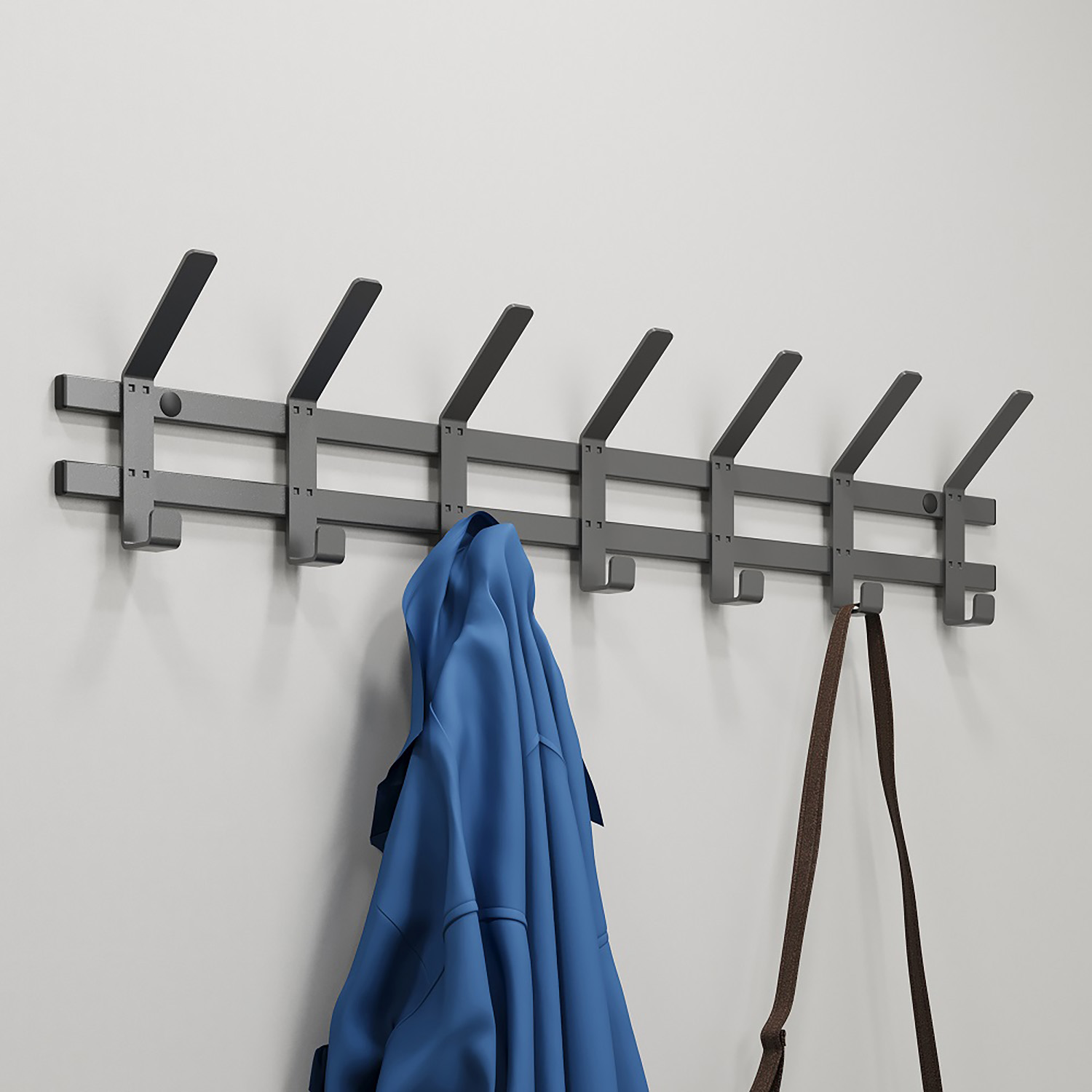 Вешалка настенная "Торонто 7" 820х168х85мм Графит ВНТ7 ГР ("ЗМИ") *1