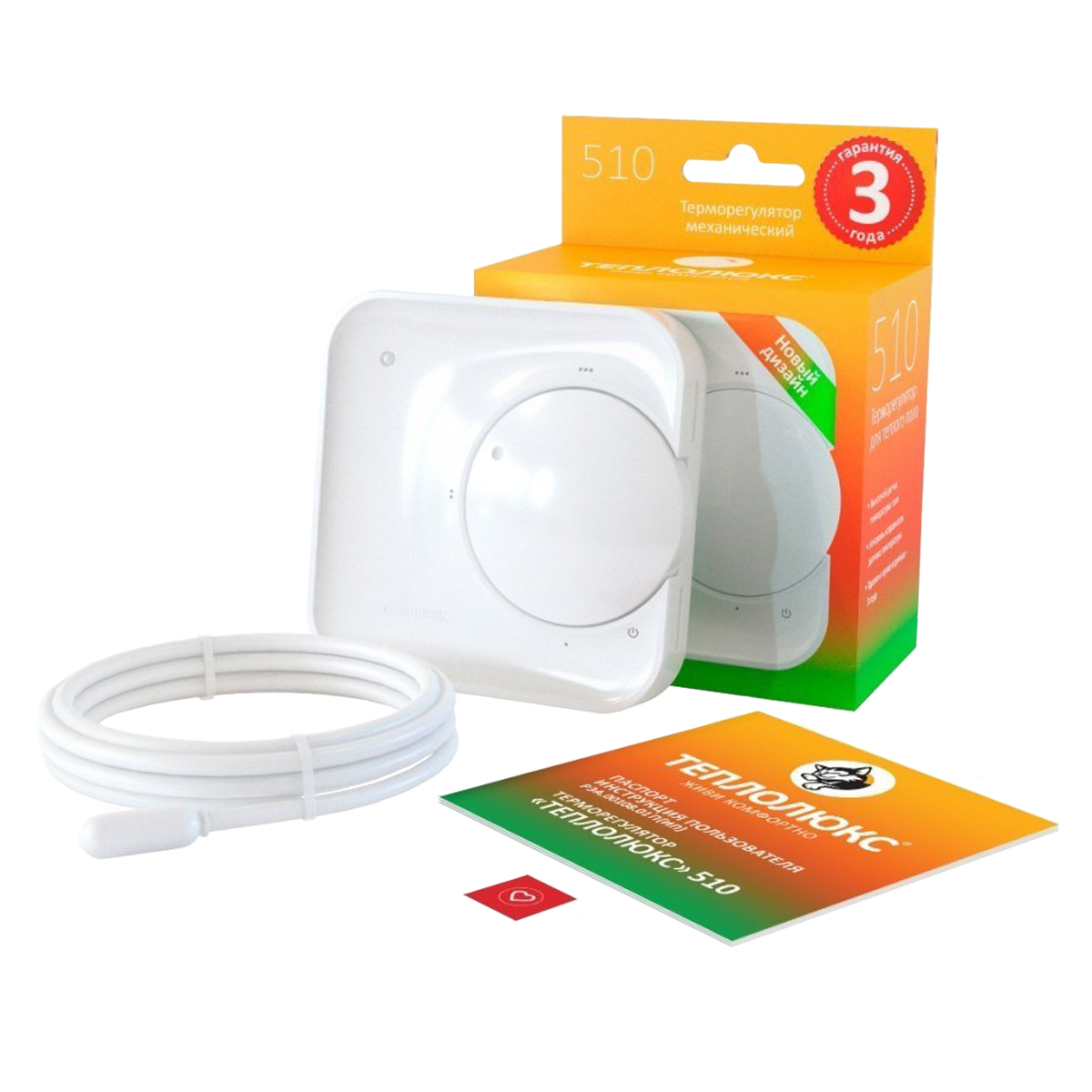 Терморегулятор Теплолюкс 510, механический, белый Терморегулятор Теплолюкс 510, механический, белый