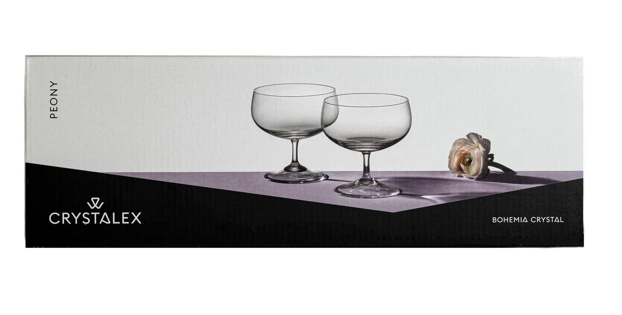 Набор бокалов стекло  "BOHEMIA" "Пион" 300мл 6шт д/сладк.шамп.- креманка 40976/300 "KRYSTALEX" *1/8