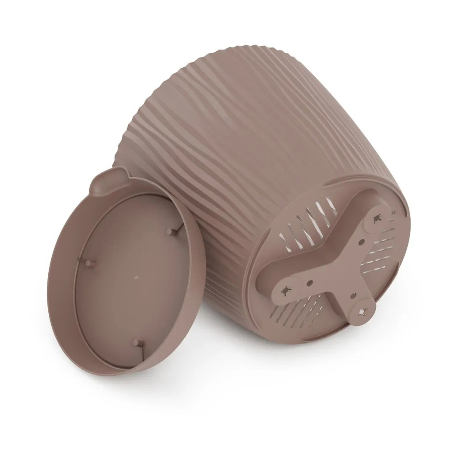 Кашпо пластм. "Флис" 2,0л d верха 160мм h150мм с поддоном, прикорн.полив Какао М8442 *1/20