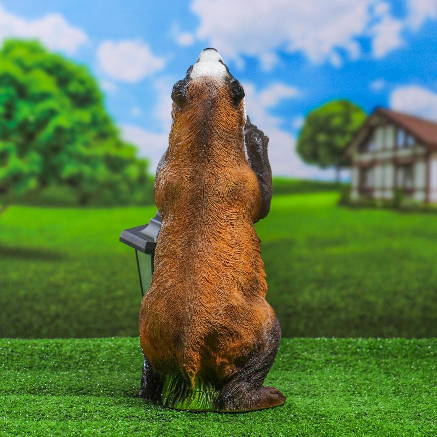 Садовый фонарь "Барсук с фонарем" 16х18х42см   4160840