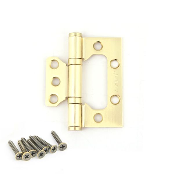 Петля без врезки 75*63*2.5мм ЗОЛОТО матовое GM (комплект 2шт.) AVERS *1/6/48 Петля без врезки 75*63*2.5мм ЗОЛОТО матовое GM (комплект 2шт.) AVERS *1/6/48