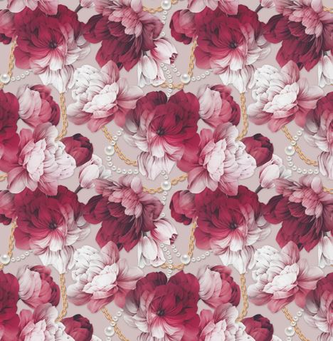 Клеёнка на тканевой основе "PoemaShine" "Цветы" розово-бел. шир.1,4м AS-826 *20