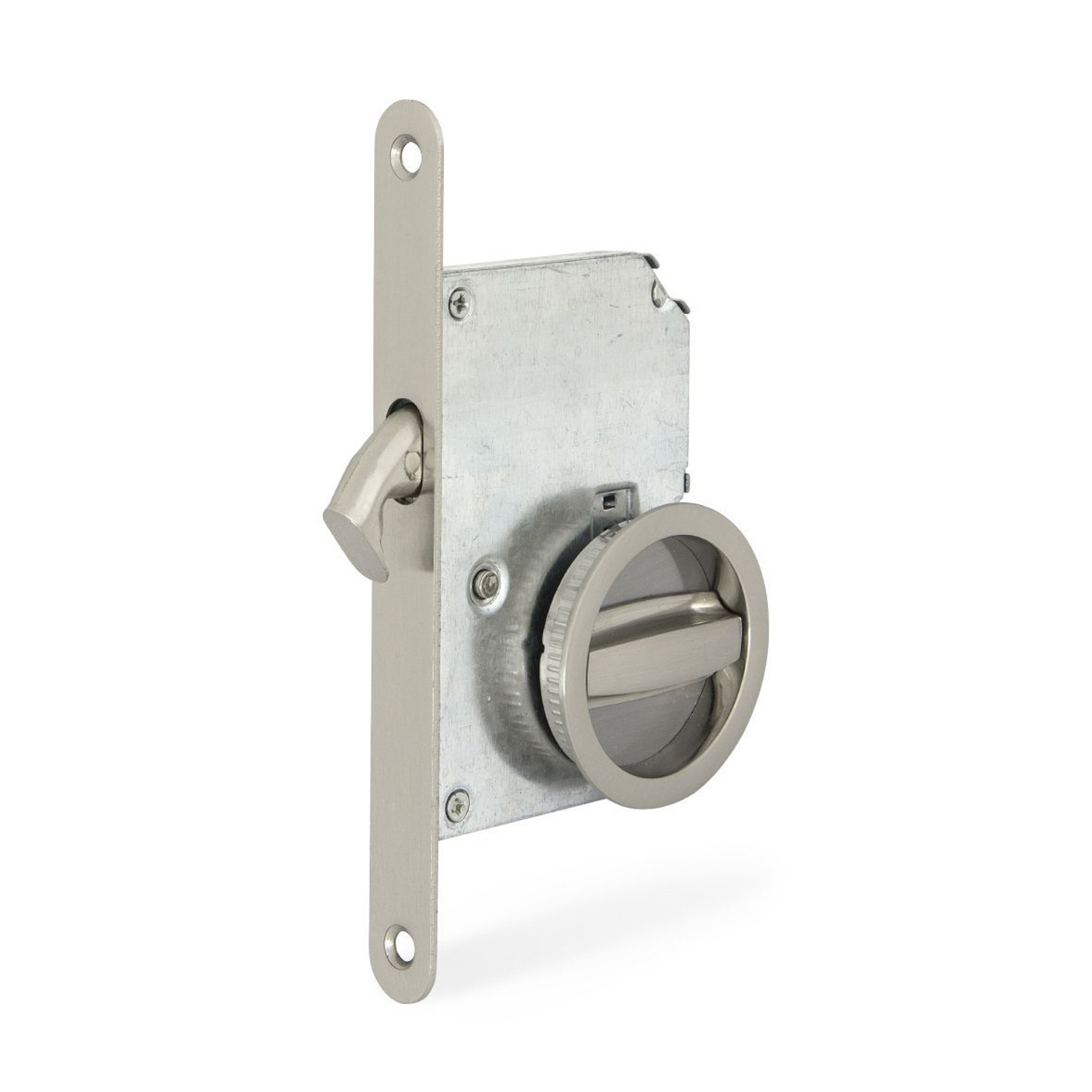 Ручка с замком для раздв. дверей 03BK SN (круглая ручка) 1/5/50