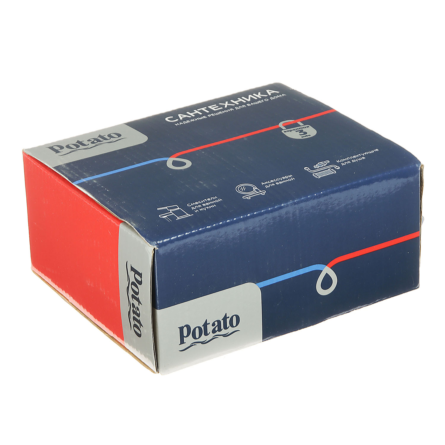 Смеситель для умывальника Potato P10234, короткий излив, рычажный