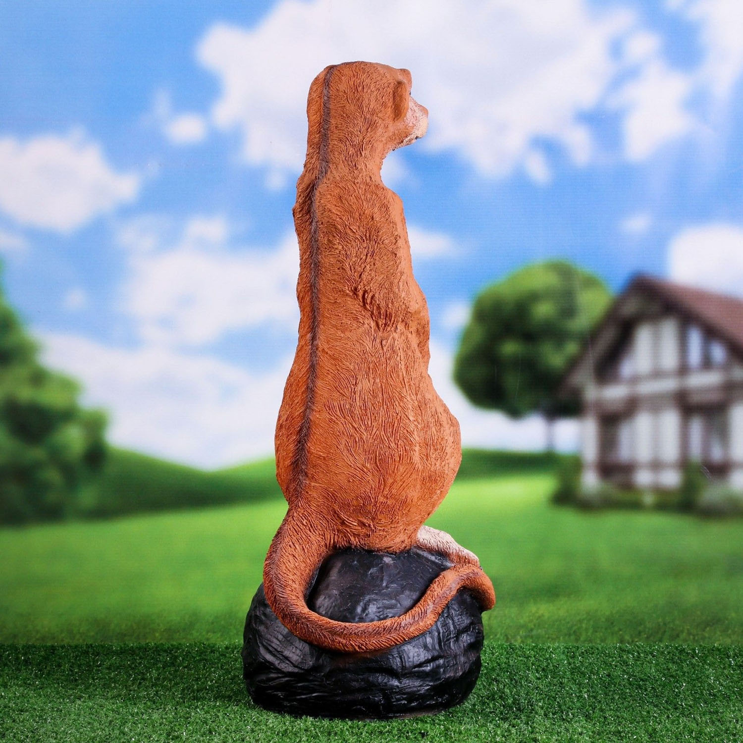 Садовая фигура "Большой сурикат на камне" 22х24х60см 9438635