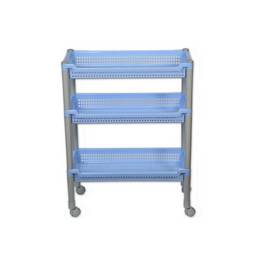 Этажерка пластм. 3 секции-лотка, на колесиках "Флер" 475х225х630мм арт.383 ("Полимербыт") *1/4