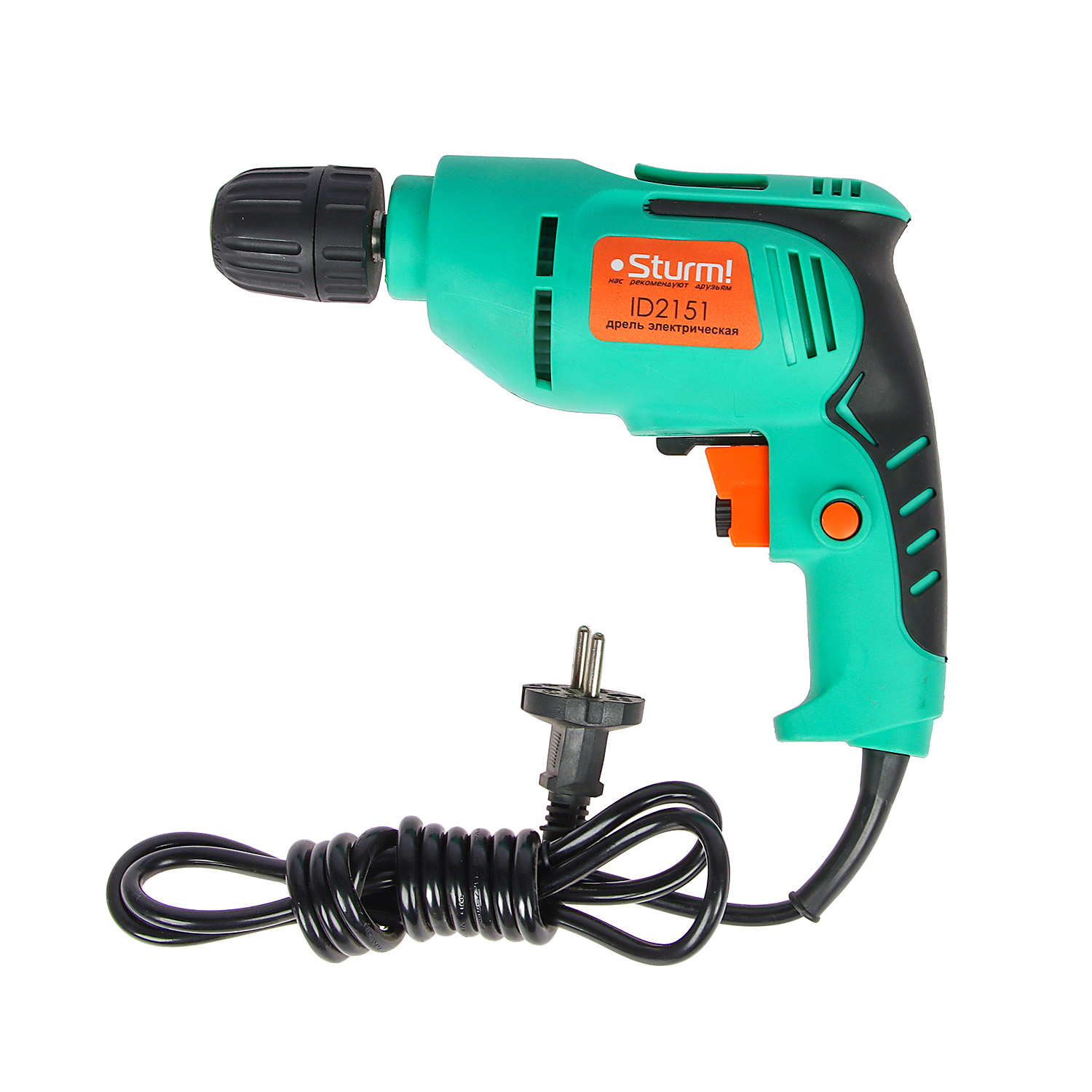 Дрель 500Вт 1скор.0-2600об/мин патрон10мм реверс ID2151 STURM *1/6