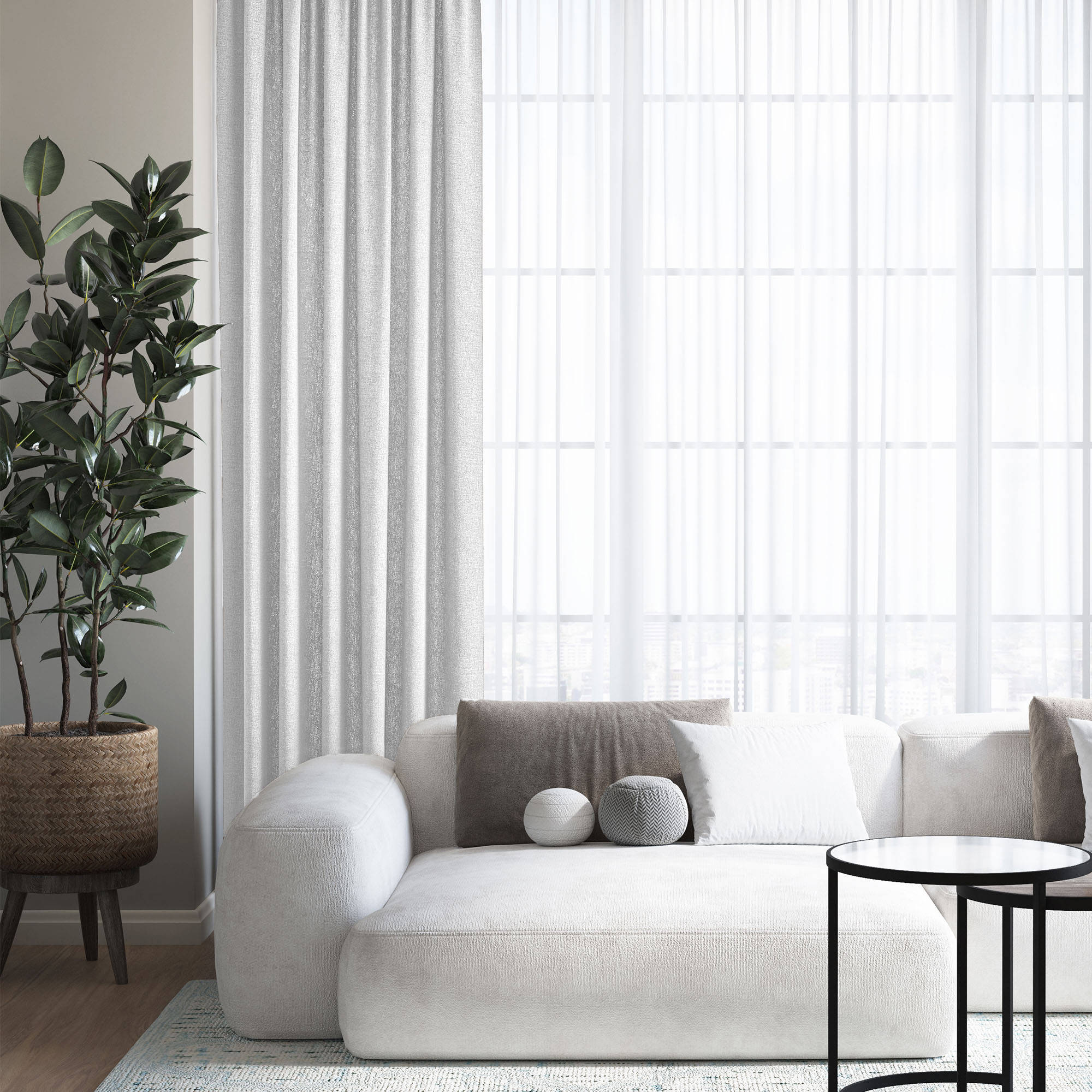 Штора блэкаут рогожка 150*270см дымка Волшебная ночь *1/4