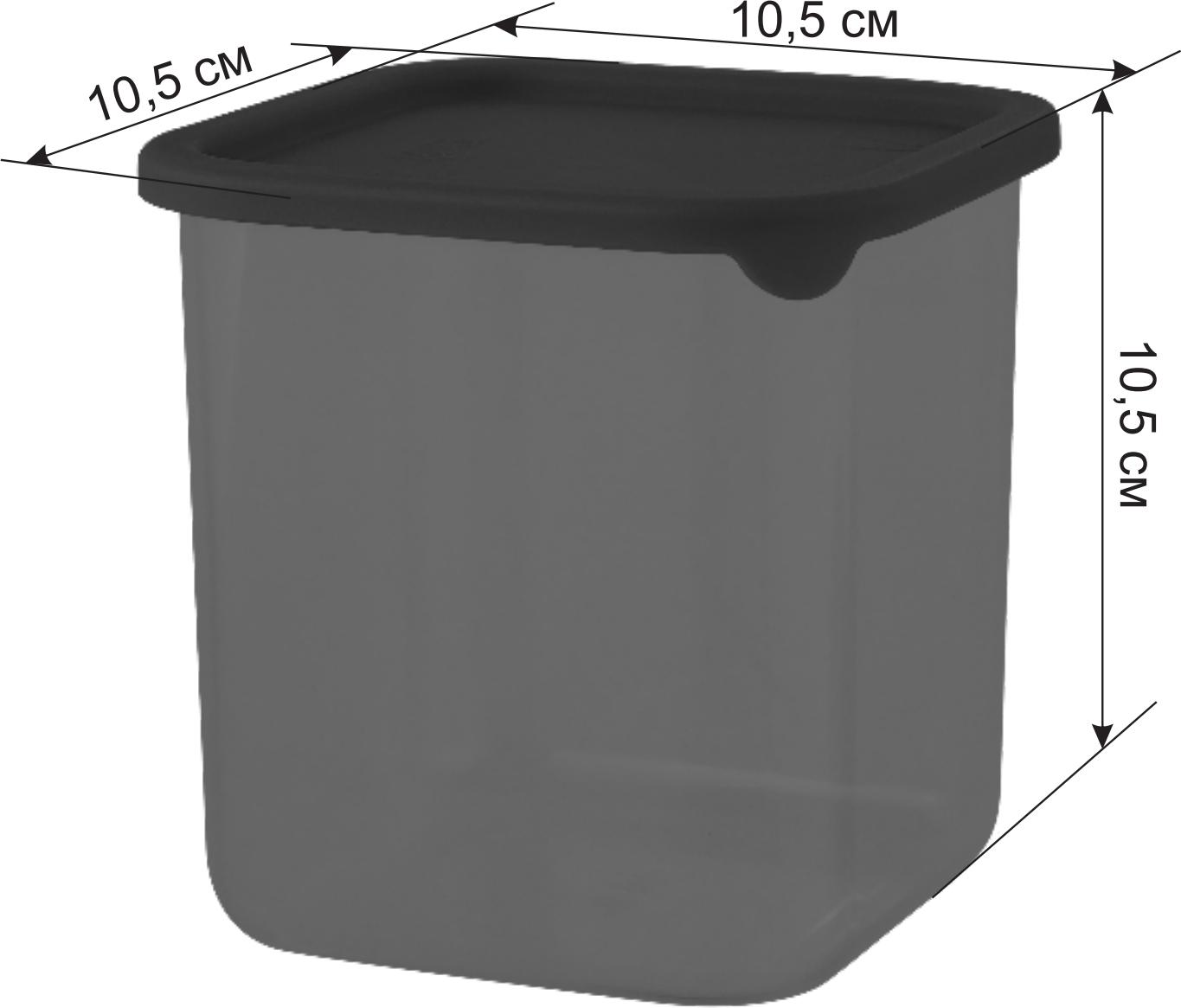 Банка для продуктов пластм. "Black" 0,8л 105x105мм, h105мм SE168410621 "Sugar&Spice" *1/15