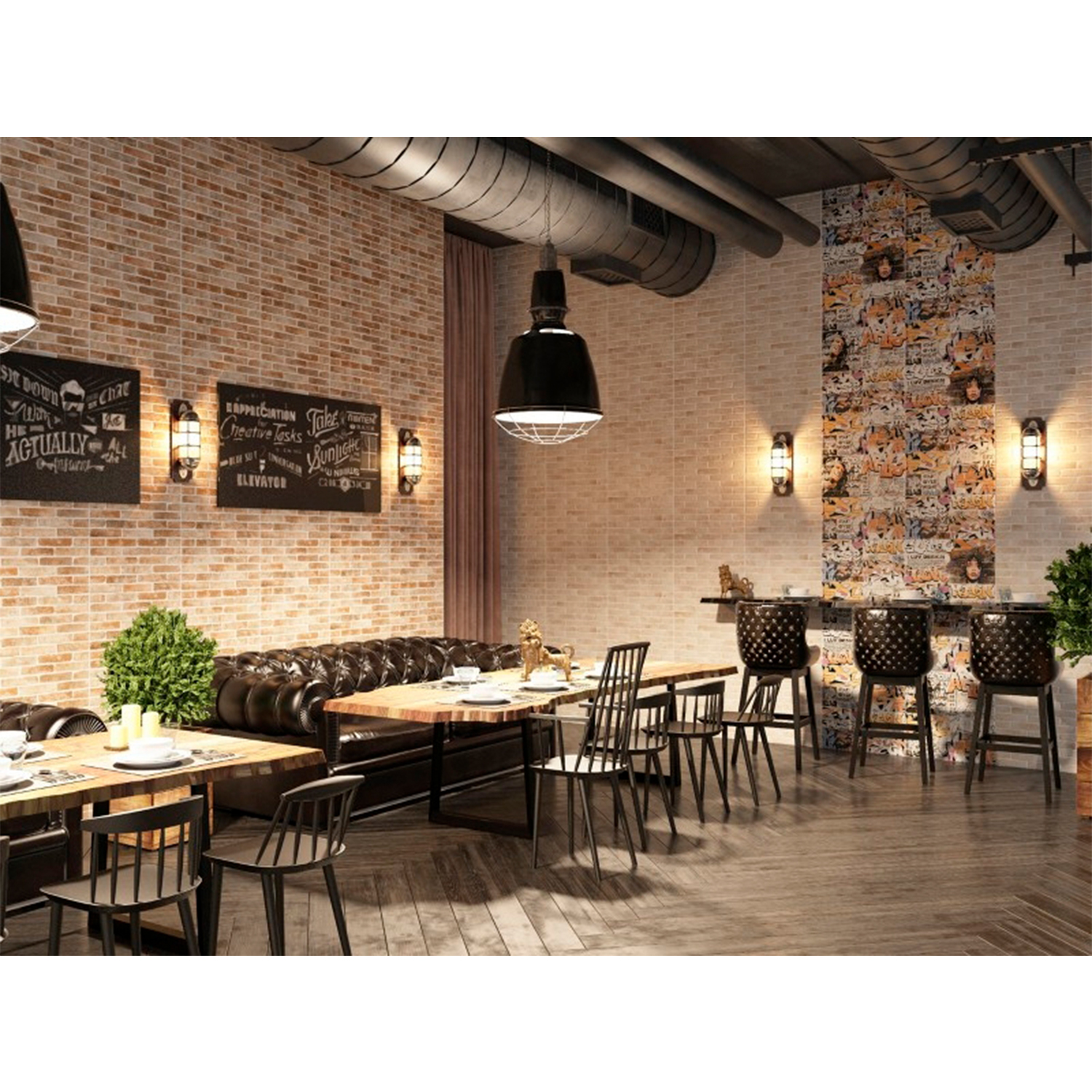 Керамогранит 1.44 м² LB Ceramics Брикстори 6260-0062-1001, 603х300х8.5 мм, бежевый