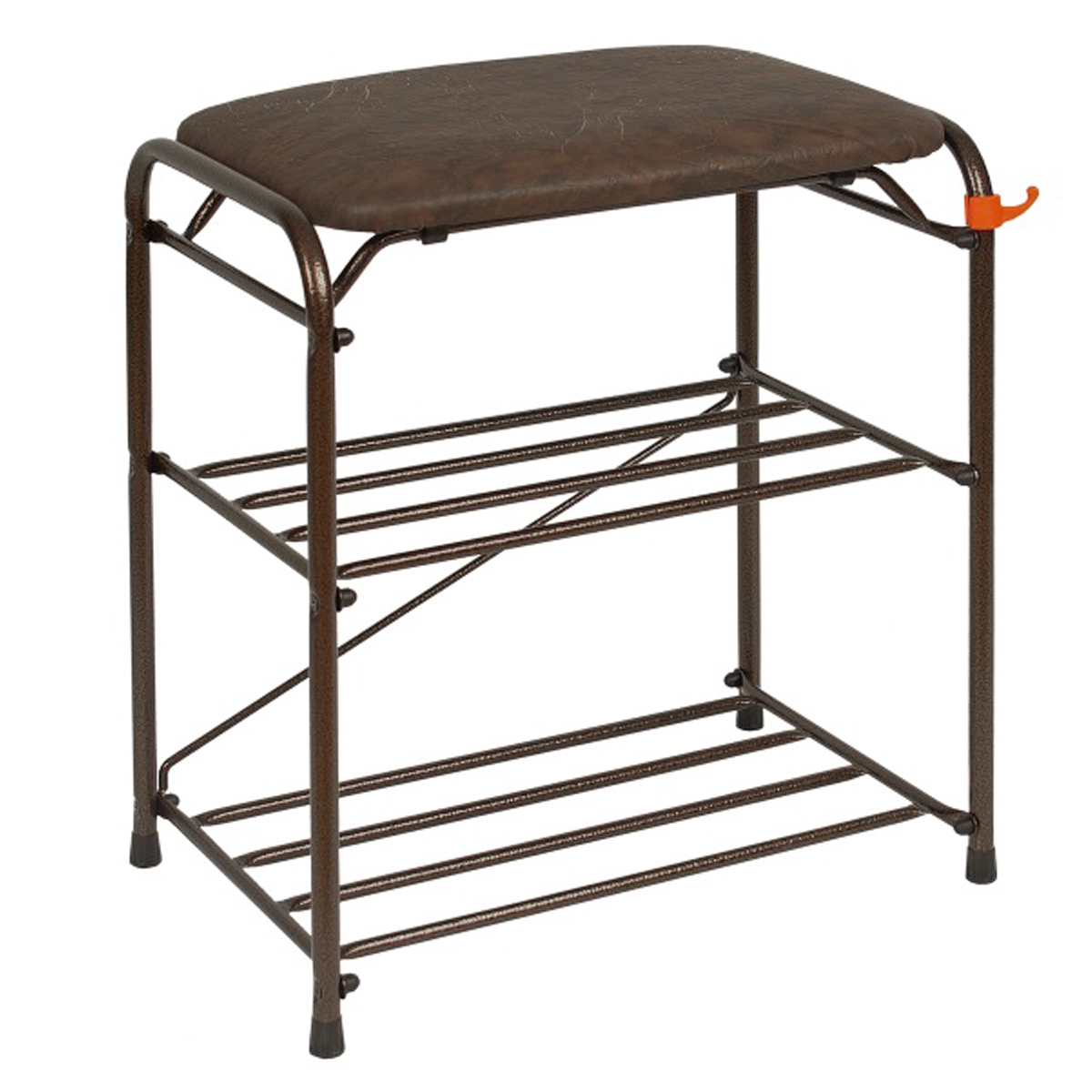 Подставка для обуви металл. "Альфа 13" 3-х ярусная 450х300х480мм с Мягк.сид. Медн.антик ПДОА13С М*1