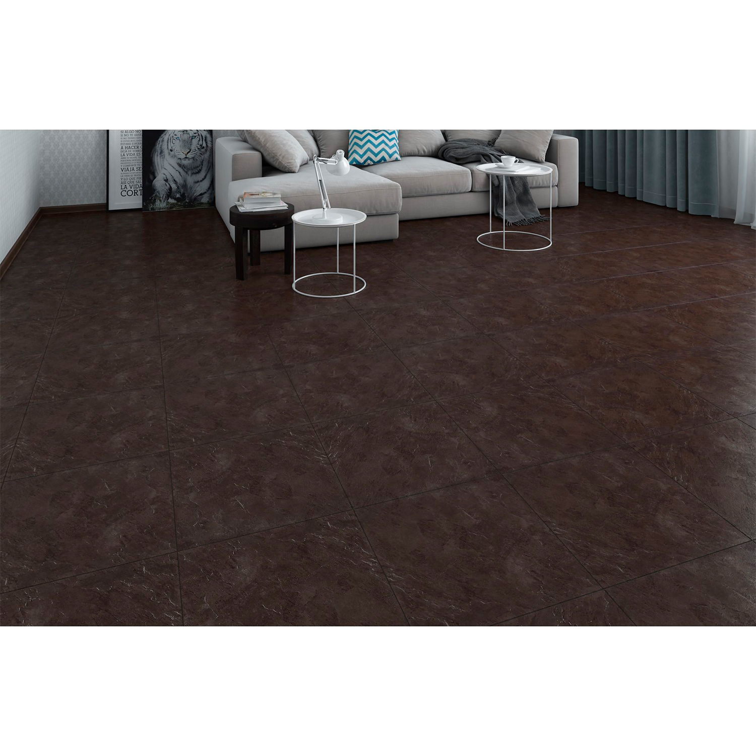 Керамогранит 1.6 м² Шахтинская плитка Монблан 00022567, 400х400х8 мм, черный