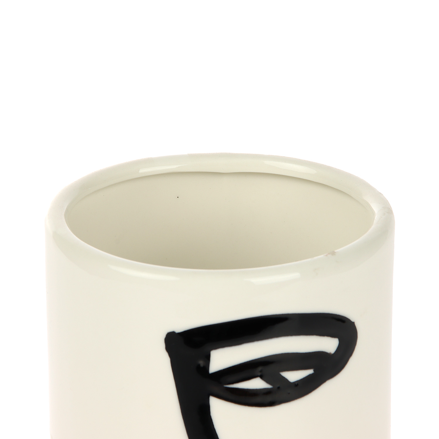 Ваза керамика настольная "Пикассо" (ручная роспись) загадка, 20 см, чёрно-белый  10073207