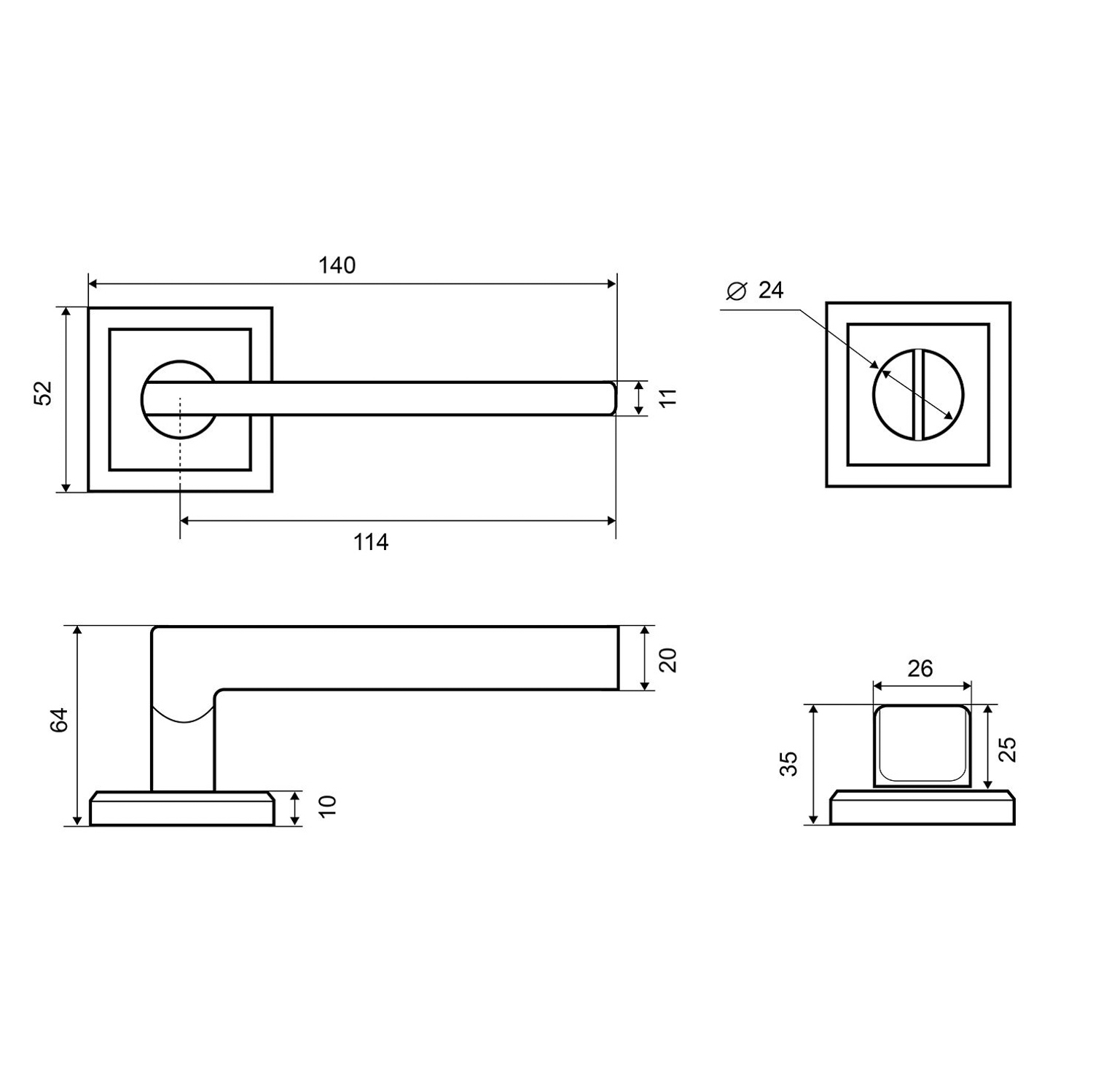 Комплект для двери Фабрика замков FZ SET 25L 170 BK BP, цвет черный