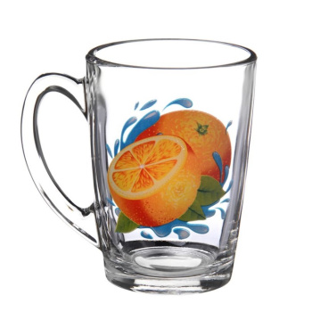 Кружка стекло 300мл "Капучино" с рис."Полезный мандарин" 07с1334 ДЗ ПМ ("ОСЗ" Гусь-Хрустальный) *20