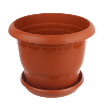 Кашпо пластм. "Toprak" 8,5л d верха 295мм h250мм с поддоном Терракот А5240тр (Копейск)  *1/20