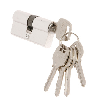 Замок врезной 50мм ключ/ключ,никель,плоский ригель 0823/60-NI Avers *1/24