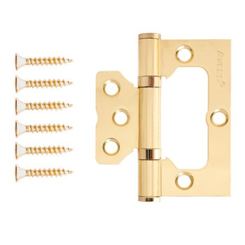 Петля без врезки 75*63*2,5мм ЗОЛОТО G (комплект 2шт.) AVERS *1/6/48