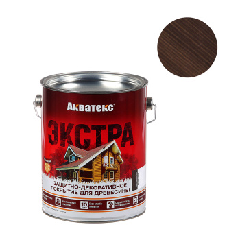Защитно-декоративное покрытие 2.7 л для древесины АКВАТЕКС ЭКСТРА, алкидное, палисандр
