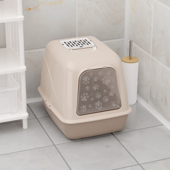 Лоток-"туалет для кошек" Закрытый-"домик" пластм. 505х390х410мм М8261 ЗПИ "Альтернатива"*1