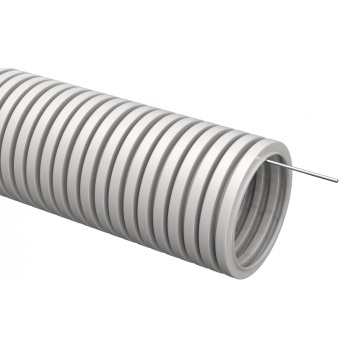 Труба ПВХ гофро с зонд. d32мм сер. (уп.10м) ИЭК CTG20-32-К41-010I  *1