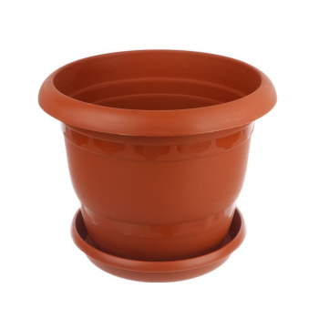Кашпо пластм. "Toprak" 3,0л d верха 200мм h165мм с поддоном Терракот А5220тр (Копейск)  *1/40