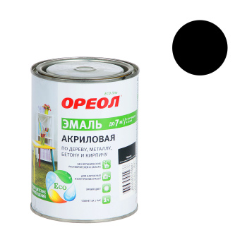 Эмаль акриловая Ореол, 0.9 кг, черная