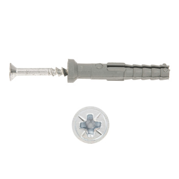 Дюбель с шурупом 6х40 мм BROZEX, оцинкованная сталь, 100 шт. Дюбель с шурупом 6х40 мм BROZEX, оцинкованная сталь, 100 шт.