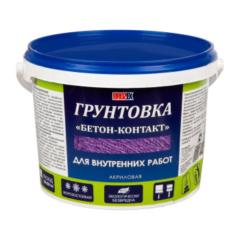 Грунтовка бетон-контакт BROZEX, для внутренних работ, 2 кг