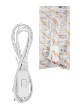 Шнур с выкл. и вилкой  ШВВП 2х0,5мм2 1,8м бел. TDM SQ1305-1002 *1/180