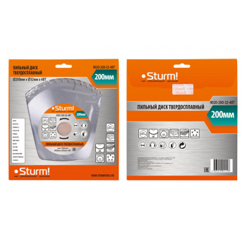 Диск пильный 200*32,0мм 48 зубьев по дереву (9020-200-32-48Т) Sturm *1/40 Диск пильный 200*32,0мм 48 зубьев по дереву (9020-200-32-48Т) Sturm *1/40