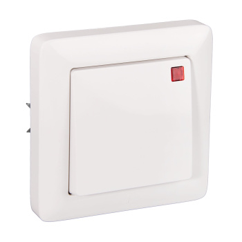 Выключатель "Хит" СП 1кл. белый с индикатором ВС16-135-б *10/96