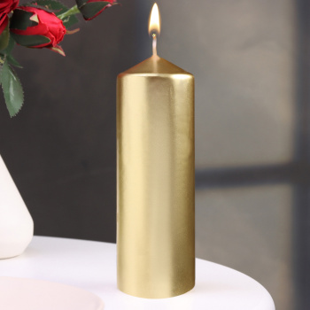 Свеча "Столбик", золотая, 5,5×15см 3093224