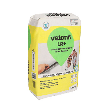 Шпаклевка полимерная Vetonit Weber LR+, финишная, 20 кг, белый Шпаклевка полимерная Vetonit Weber LR+, финишная, 20 кг, белый