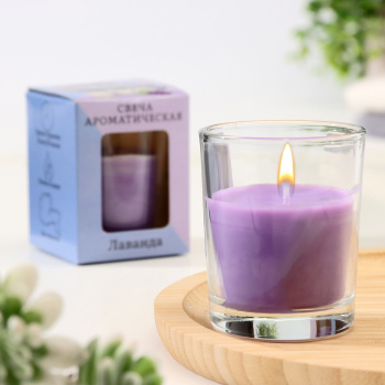 Свеча  ароматическая в стекле 5х6см, лаванда 3664979