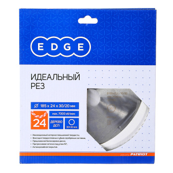 Диск пильный 185*30/20мм 24 зубьев по дереву (810010018) EDGE PATRIOT *1/10 Диск пильный 185*30/20мм 24 зубьев по дереву (810010018) EDGE PATRIOT *1/10