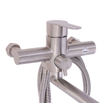 Смеситель универсальный "Potato" плоский излив с переключ. душа, нерж. сталь P22303S *1/10