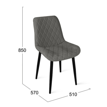 Стул OSCAR велюр 510x570xh850 L002 серо-бежевый+опора черный муар ТриЯ*1