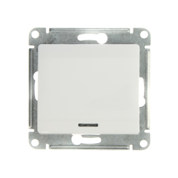 Механизм выключателя "Glossa" 1-кл. белый с подсветкой GSL000113 *1/20